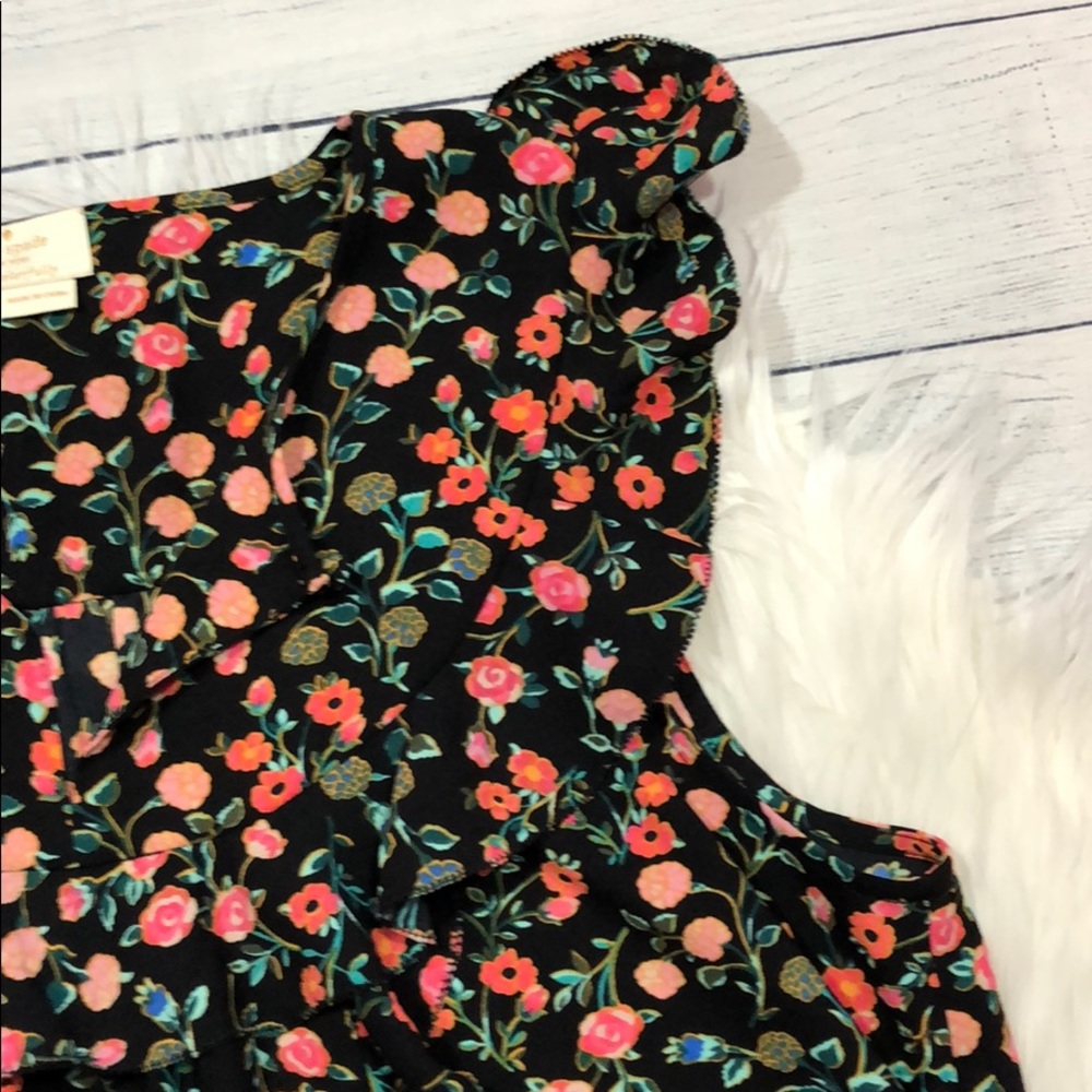 Kate Spade Floral Ruffle Babydoll Blouse - Picture 7 of 8